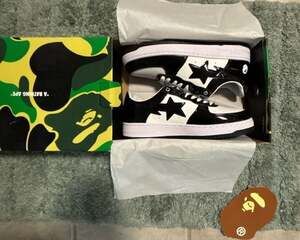A Bathing Ape Bape Sta Low Black White Patent Leather Sneakers